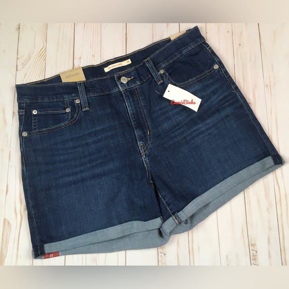 Levi's Shorts Nwt Levis Mid Length Hypersoft Blue Jean Denim Shorts